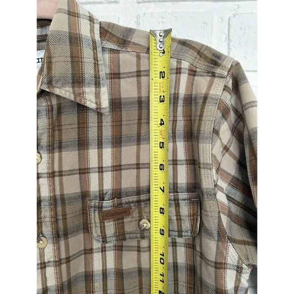 Carhartt Button Up Work Shirt Mens Medium Thick Heavy Cotton - Picture 7 of 9